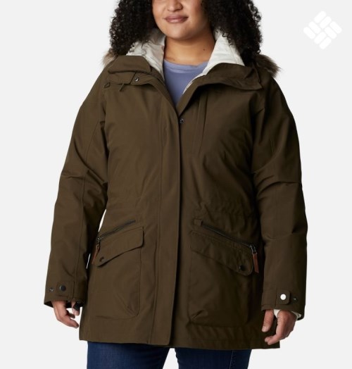 Women's Columbia Watson Lake Omni-Heat Infinity Interchange Insulated Jackets Dark Brown | Plus Size CA-W18CA